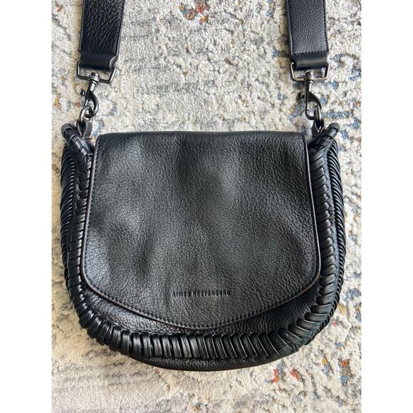 NWOT Aimee Kestenberg All For Love Saddle Crossbody Black Leather Bag - Picture 4 of 16